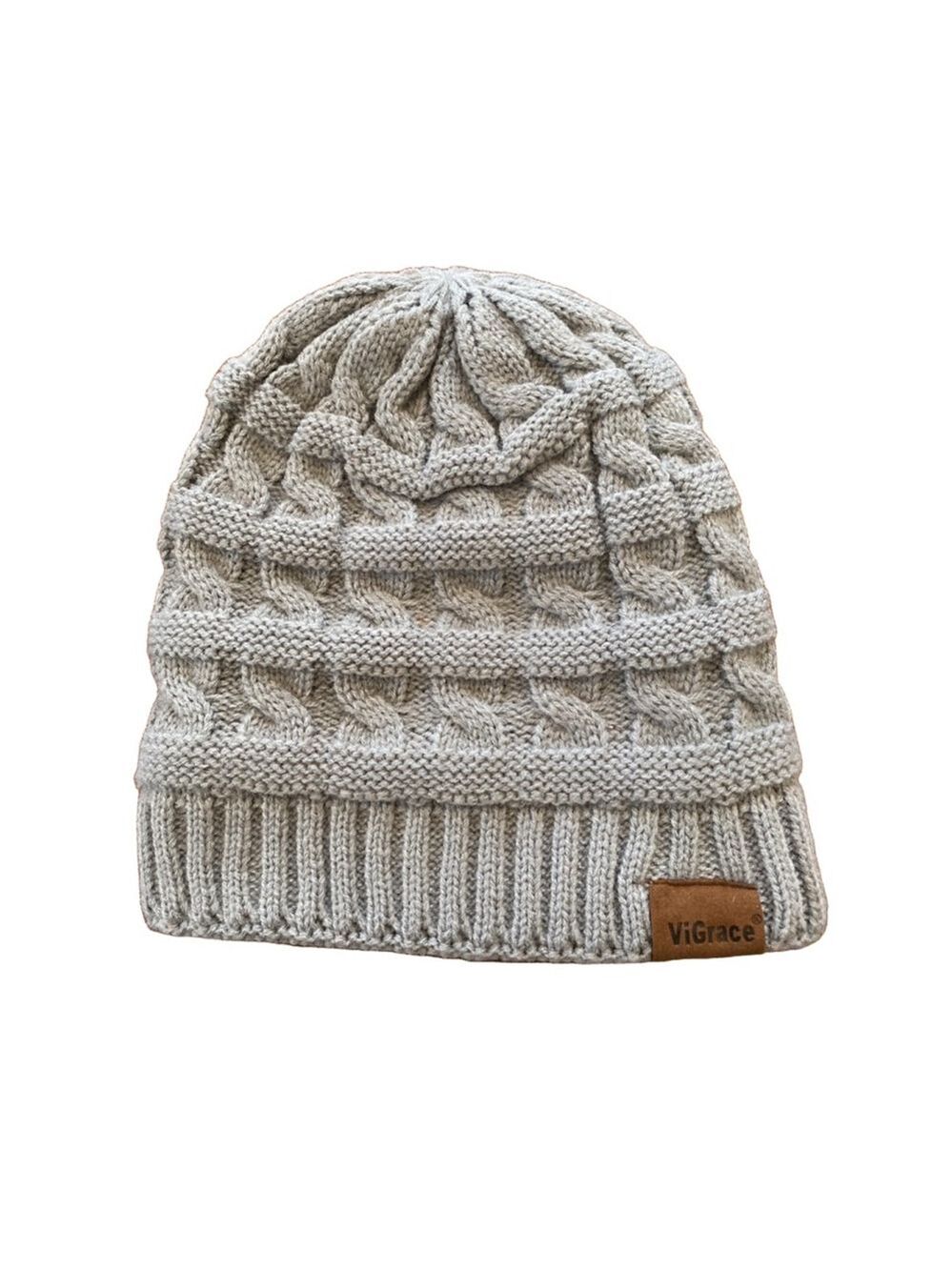 ViGrace Unisex Beanie Hat Grey One Size